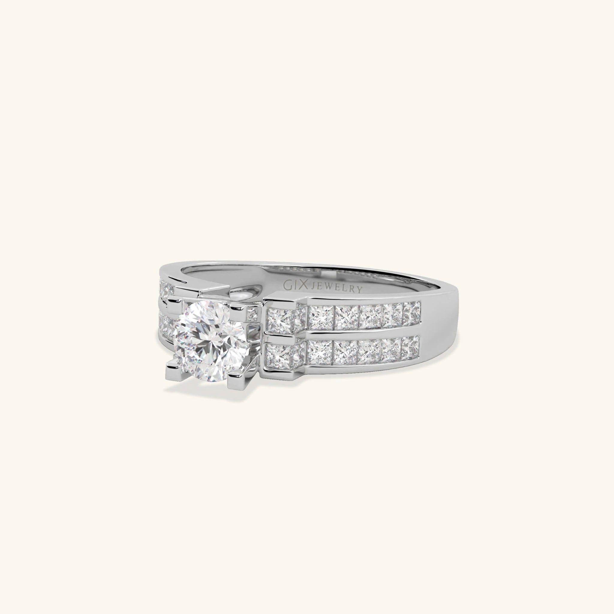  Nhẫn nữ chấu cao đính đá tấm - GNN25050194 | Gix Jewel 