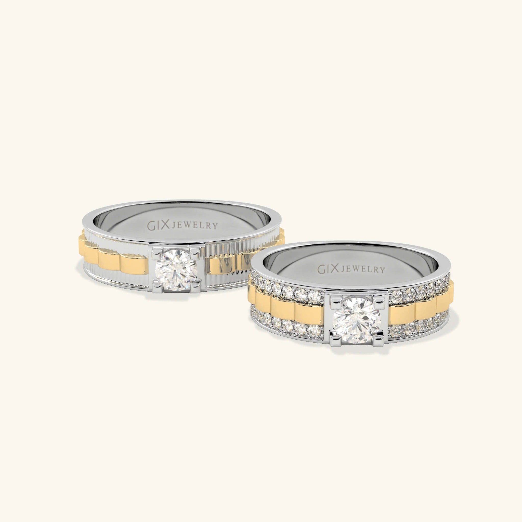  Nhẫn cưới vàng 10k thiết kế riêng - GCR25050254 | Gix Jewel 
