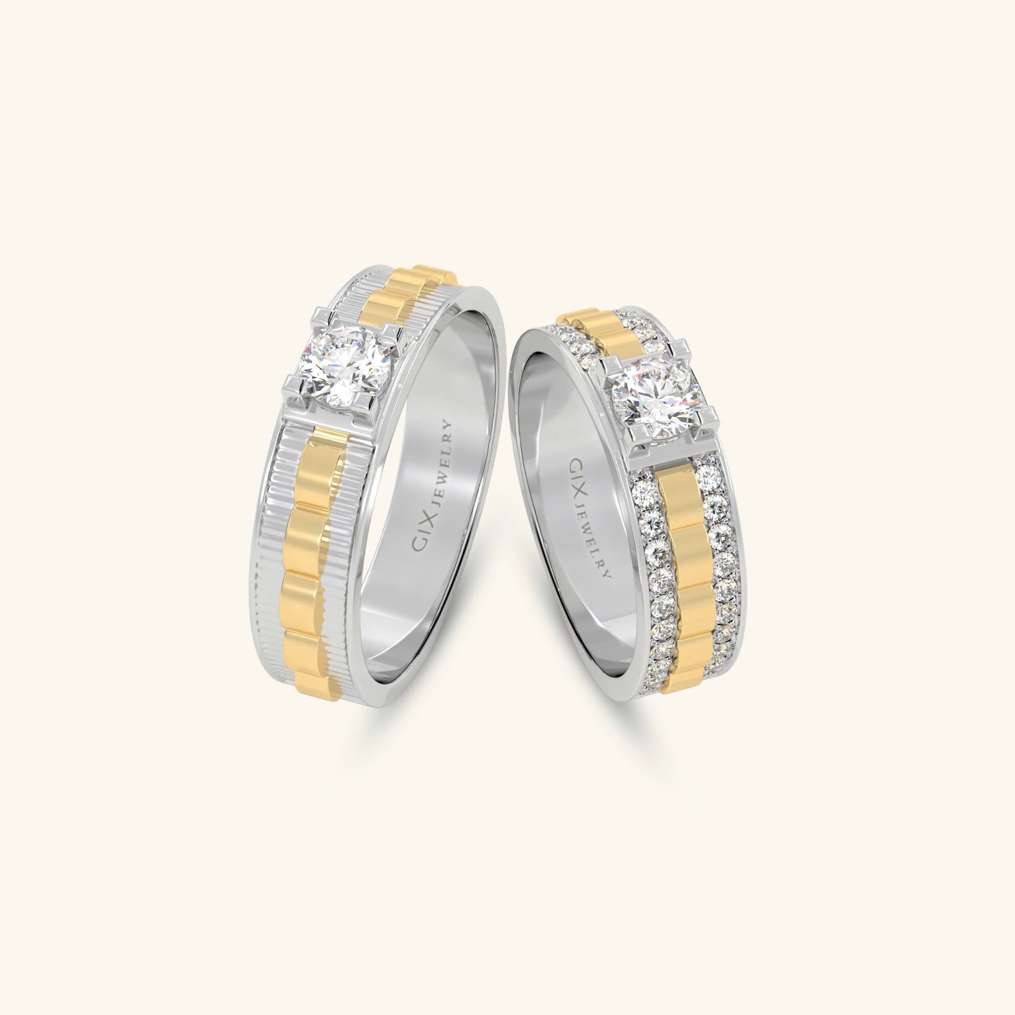  Nhẫn cặp bạc thiết kế riêng - GCR25050254 | Gix Jewel 
