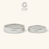  Nhẫn cưới vàng 610 đính đá khắc tên Gixjewel - GCR25050080 