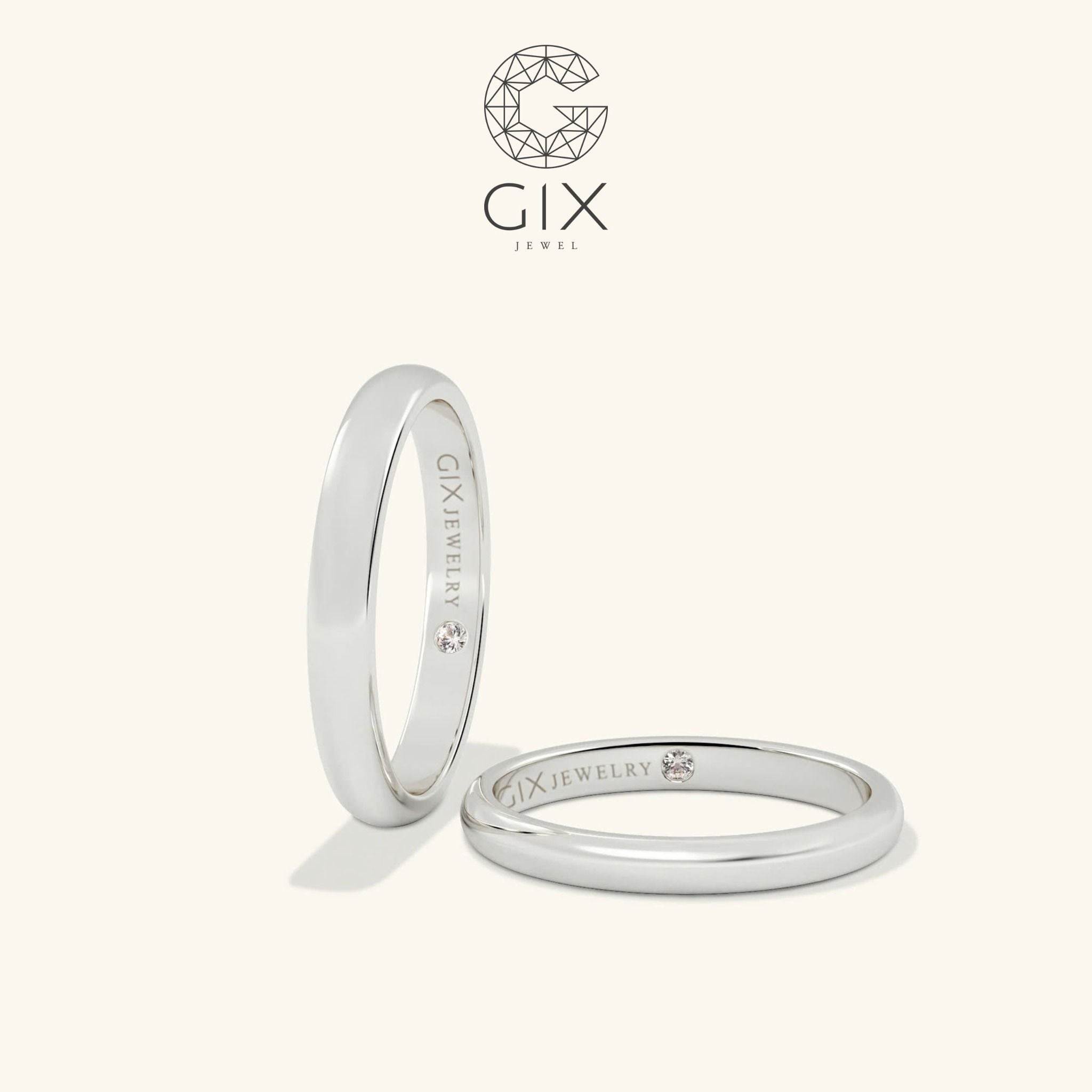  Nhẫn Cưới Vàng 10k Trơn Khắc Tên - Minever | GCR25050017 