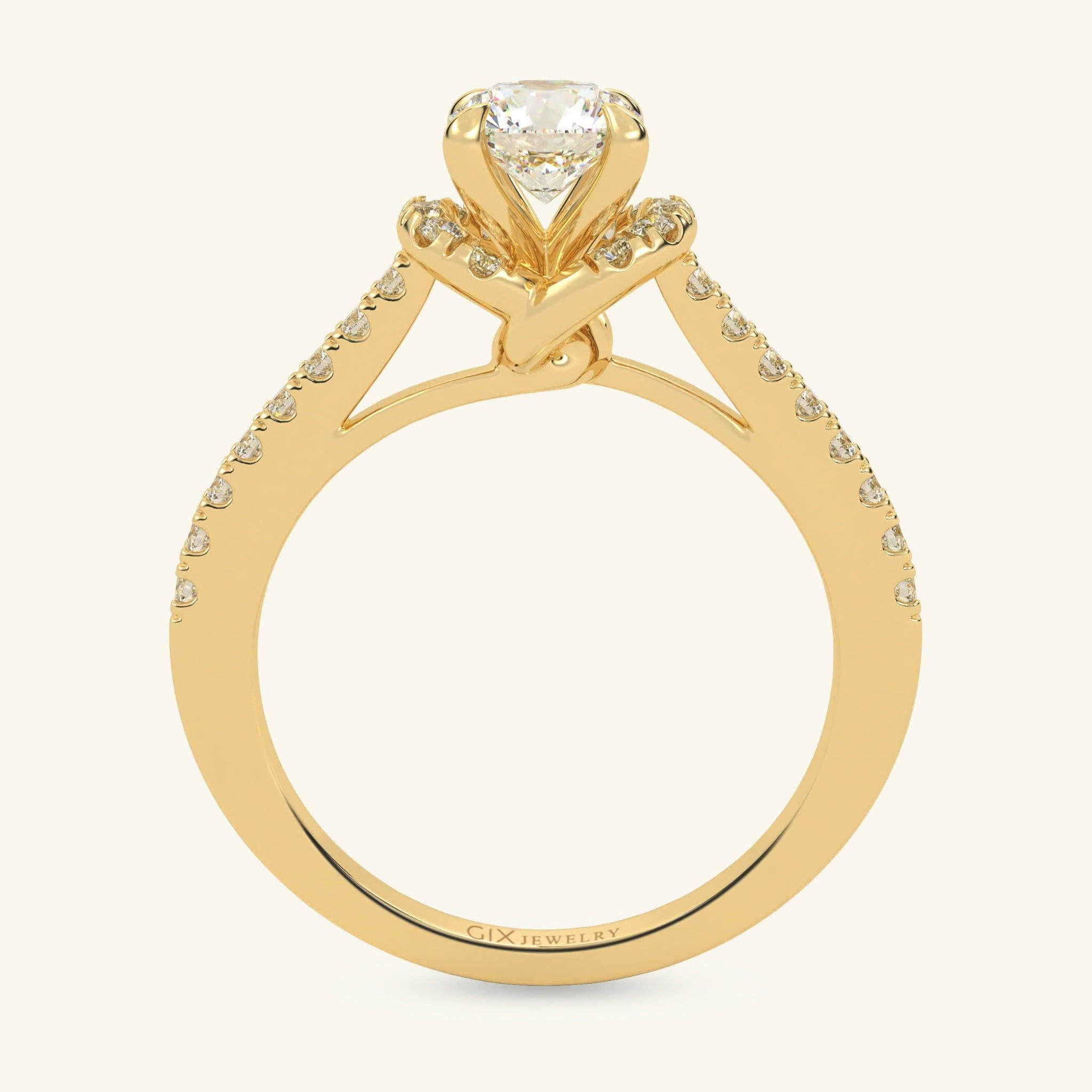  Nhẫn cầu hôn vàng 14k Rose Halo | Gix Jewelry 