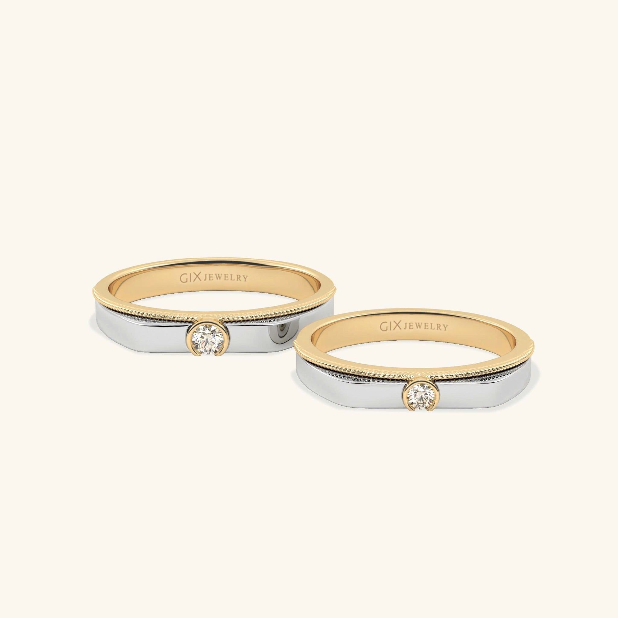  Nhẫn cưới cặp bạc thiết kế riêng - GCR25050231 | Gix Jewel 