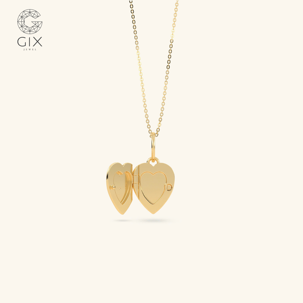  Dây chuyền locket trái tim lồng ảnh theo yêu cầu - GNL25050285 | Gix Jewel 