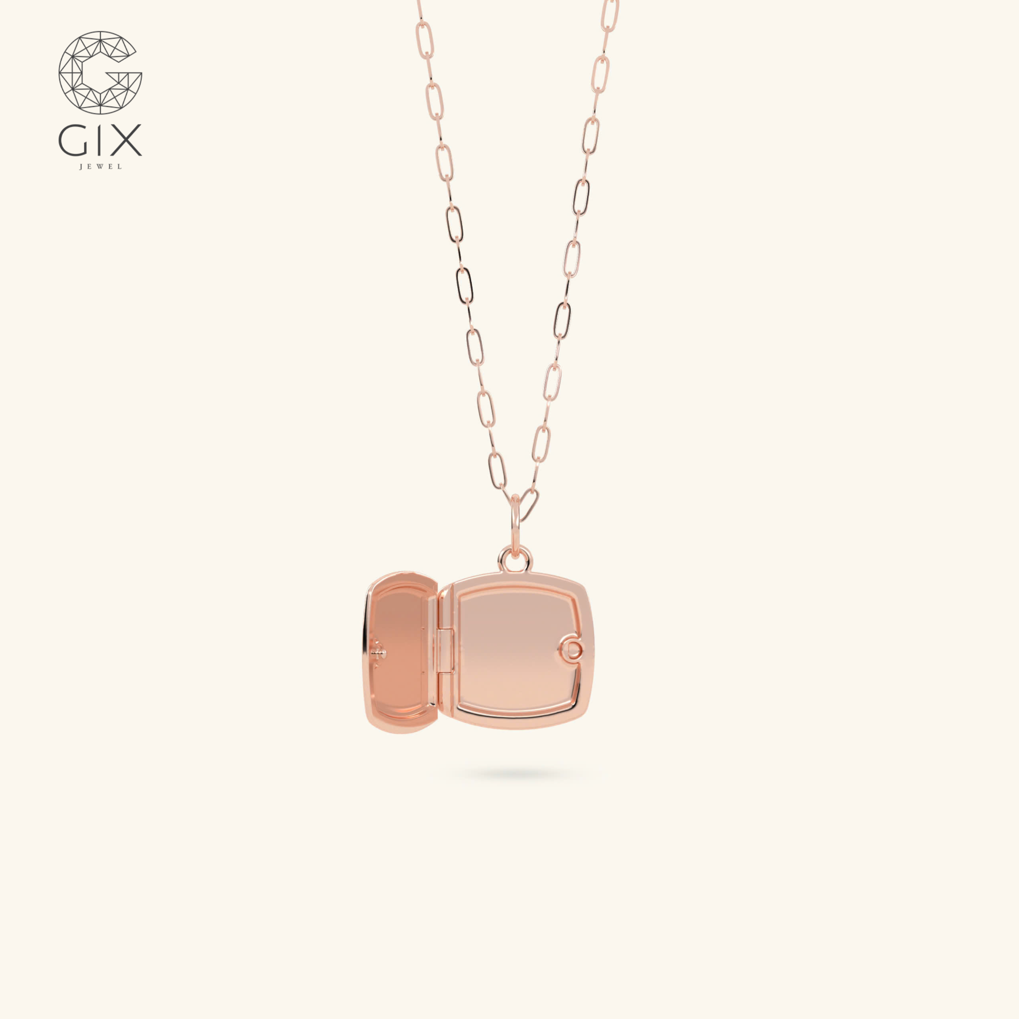  Dây chuyền locket lồng ảnh khắc tên mặt tròn vuông | Gix Jewel 