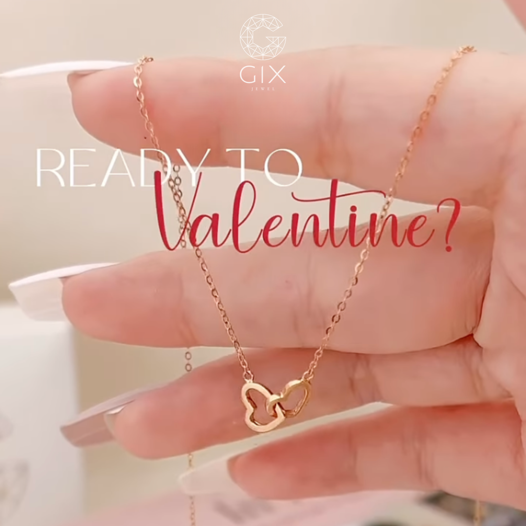  Dây chuyền vàng 18k nữ hình trái tim kiểu mới sợi nhuyễn thiết kế thời trang Gix 