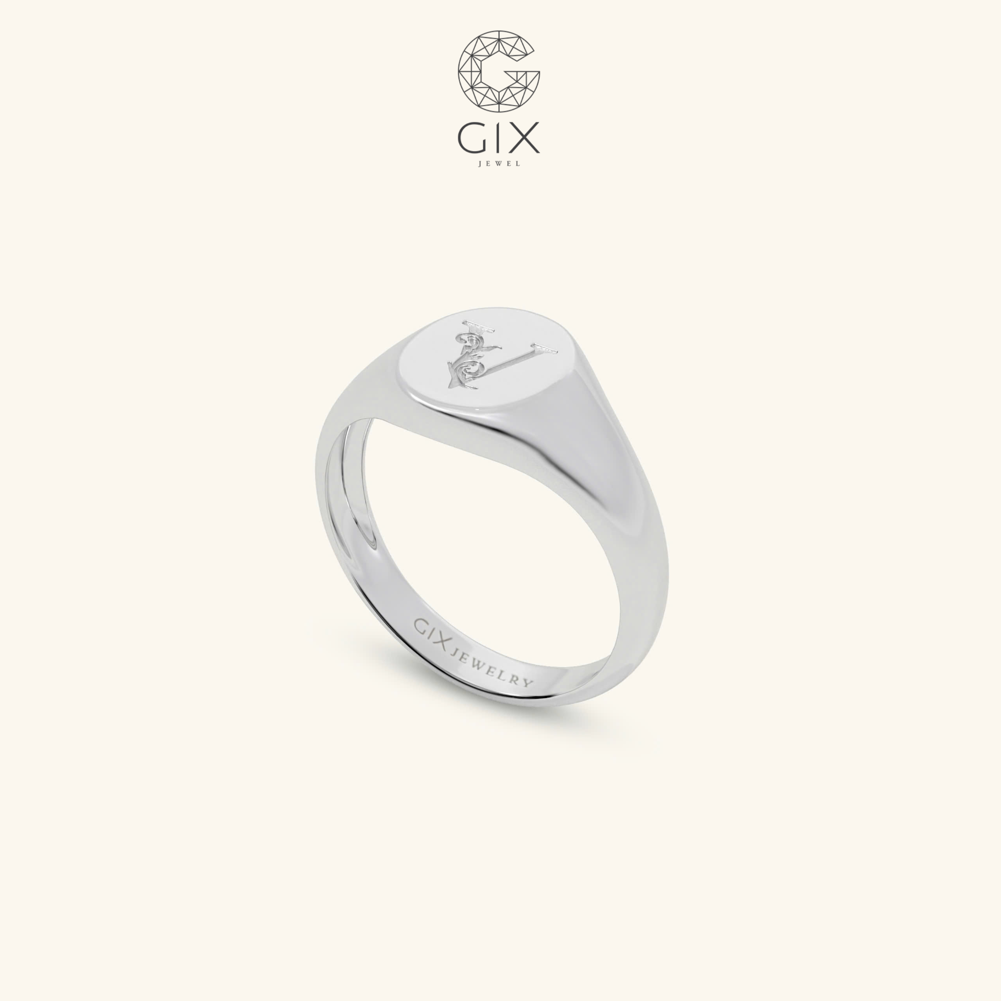  Nhẫn signet nam nữ khắc chữ theo yêu cầu - GNN25050167 | Gix Jewel 