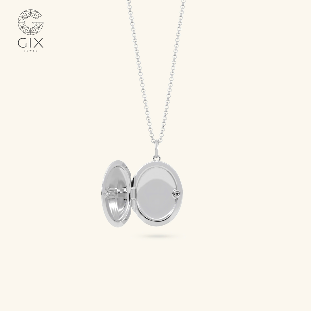  Dây chuyền lồng ảnh loket mặt tròn lớn khắc tên | Gix Jewel 