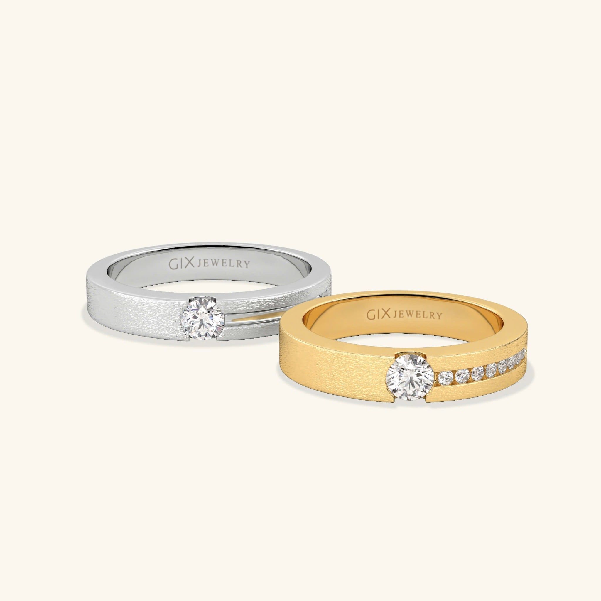  Nhẫn cưới vàng 10k thiết kế riêng - GCR25050256 | Gix Jewel 