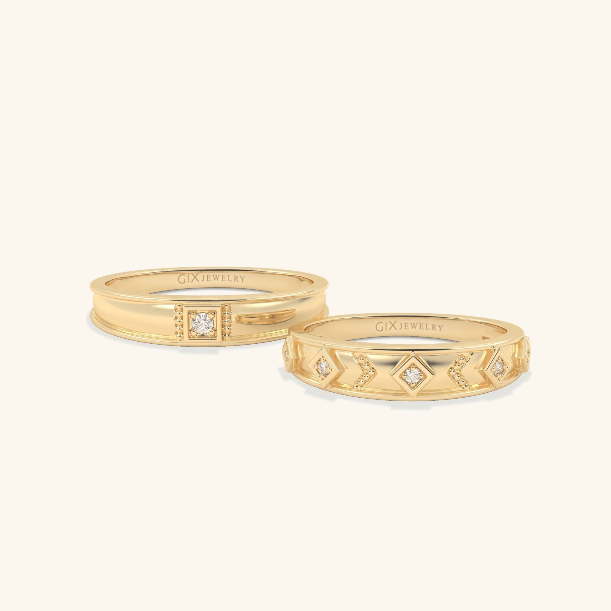  Nhẫn cưới vàng 14k thiết kế riêng - GCR25050167 | Gix Jewel 