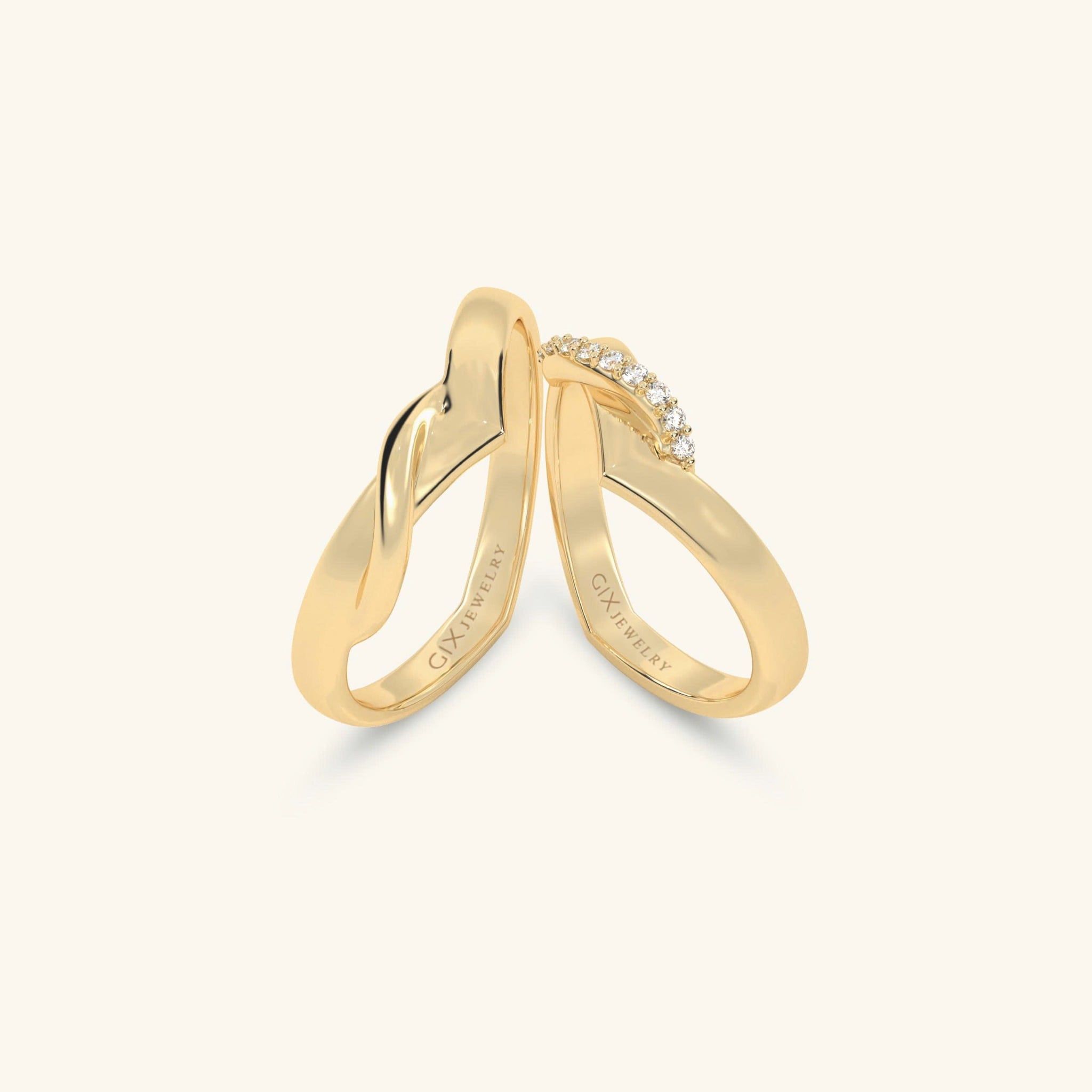  Nhẫn cưới vàng 14k thiết kế riêng - GCR25050228 | Gix Jewel 