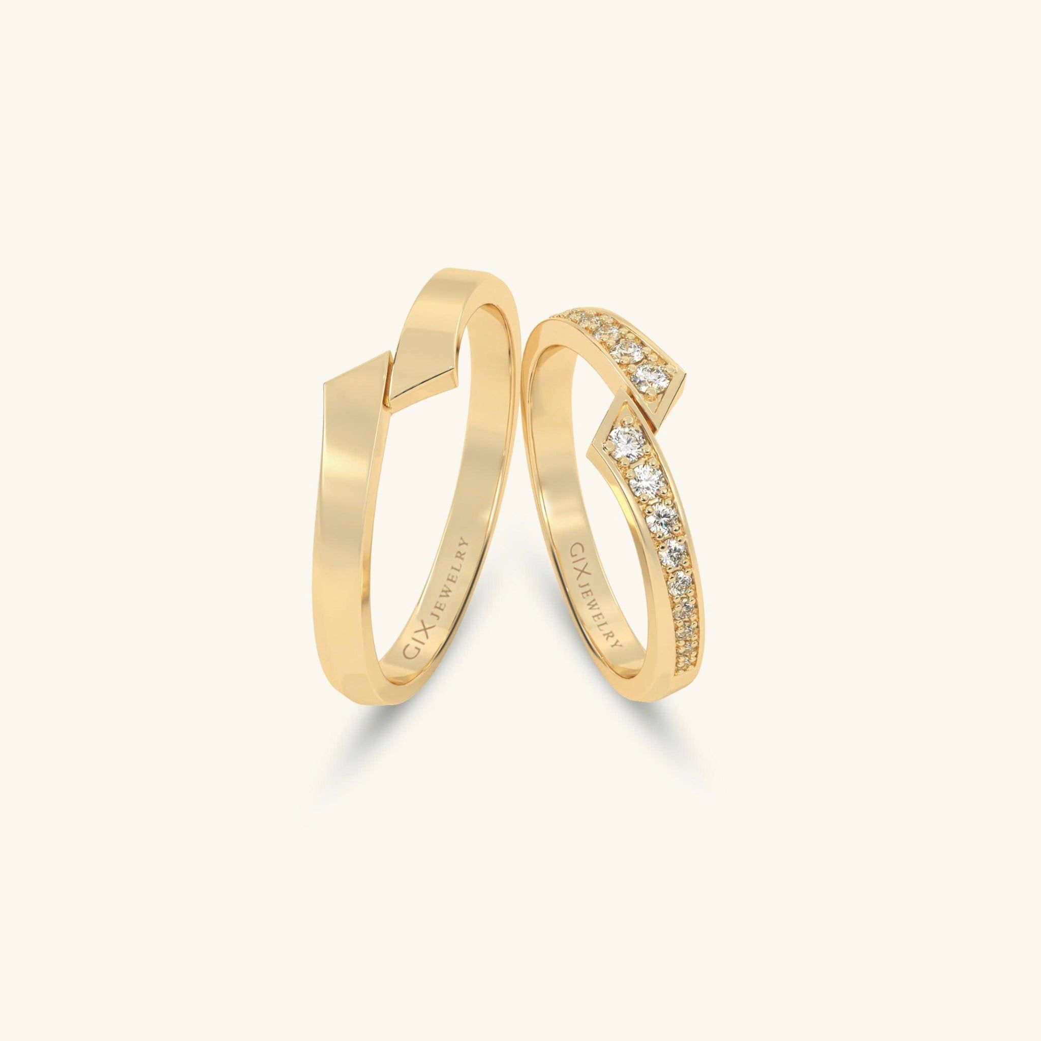  Nhẫn cưới vàng 10k thiết kế riêng - GCR25050225 | Gix Jewel 