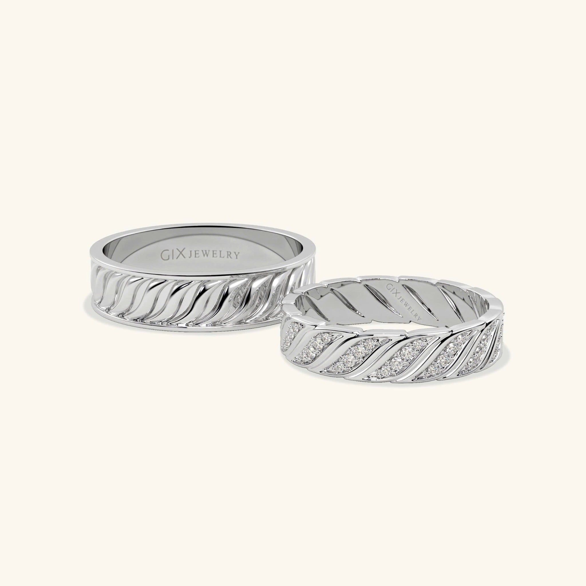  Nhẫn cưới cặp bạc thiết kế riêng - GCR25050213 | Gix Jewel 