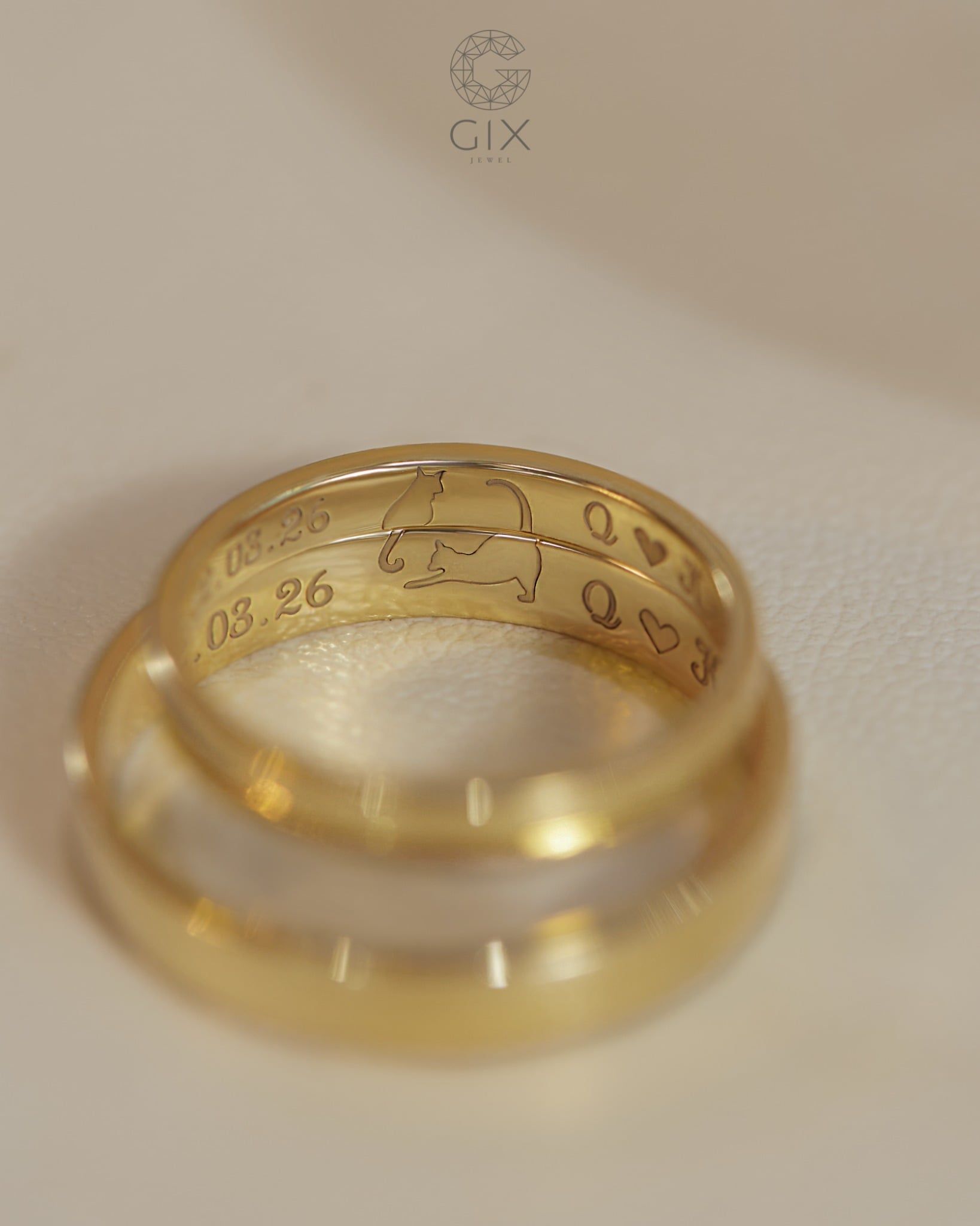  Nhẫn cưới vàng 18k thiết kế riêng - GCR25050184 | Gix Jewel 