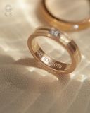  Nhẫn cưới vàng 14k thiết kế đính đá baguette - GCR25050220 | Gix Jewel 