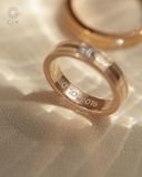  Nhẫn cưới vàng 18k thiết kế đính đá baguette - GCR25050220 | Gix Jewel 