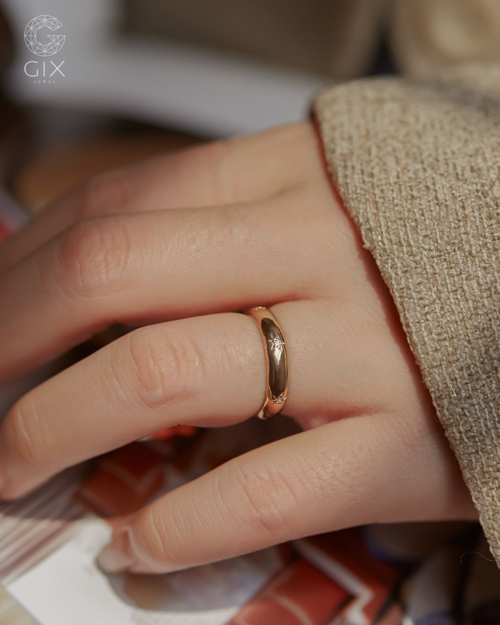  Nhẫn nữ cá tính vàng tây 10k, 14k, 18k & bạc đẹp bản to sang trọng | Gix Jewel 