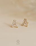  Bông tai chữ cái theo tên vàng 10k, 18k đính kim cương | Gix Jewel 