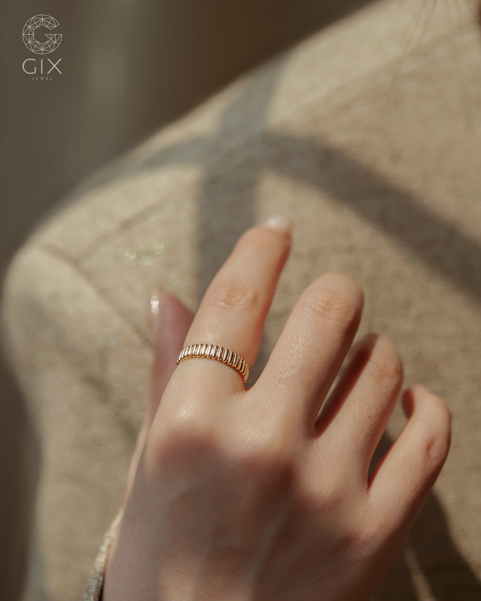  Nhẫn nữ bản to cá tính vàng tây 10k, 14k, 18k & bạc đẹp | Gix Jewel 