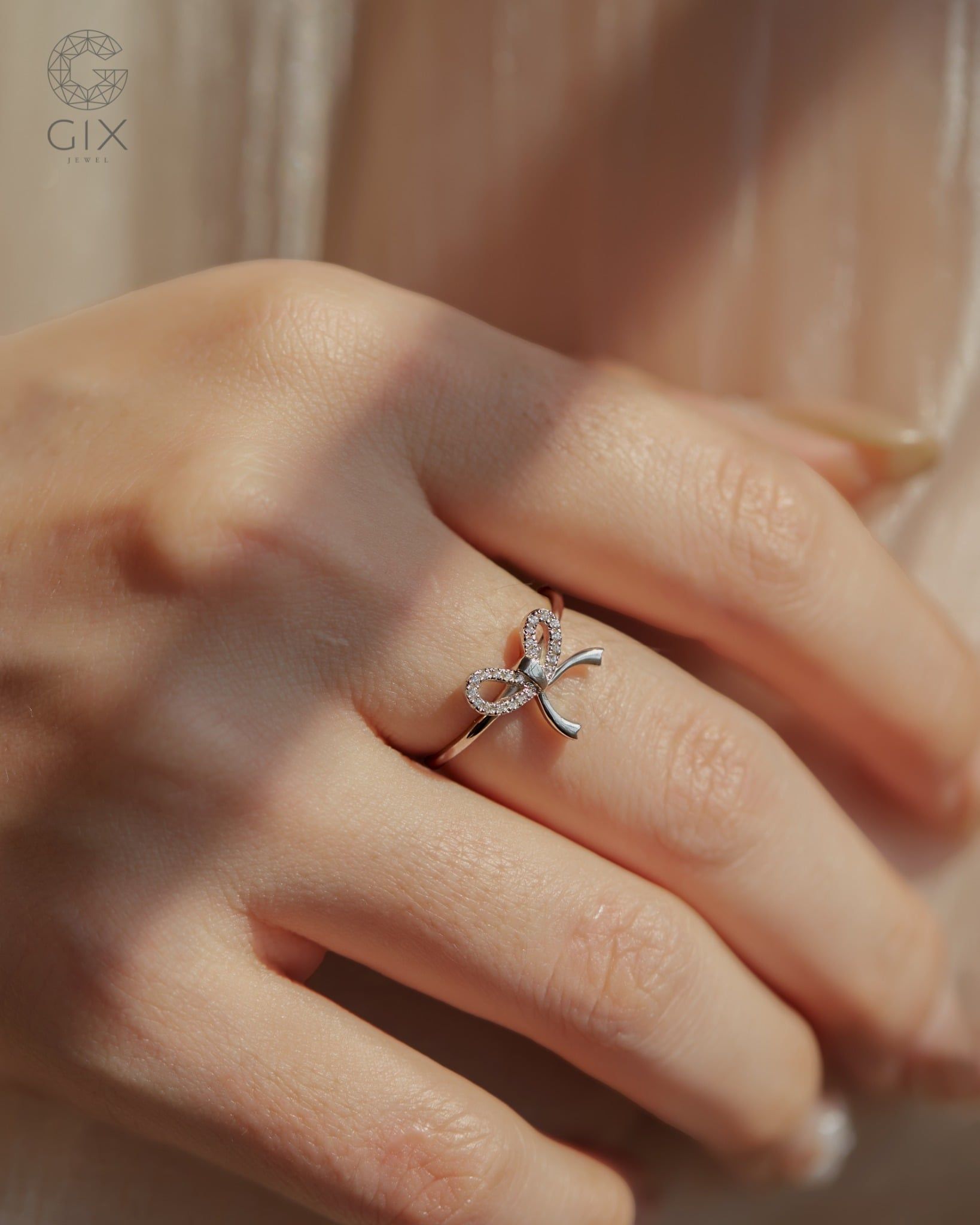  Nhẫn vàng nữ đẹp hình chiếc nơ xinh | Gix Jewel 