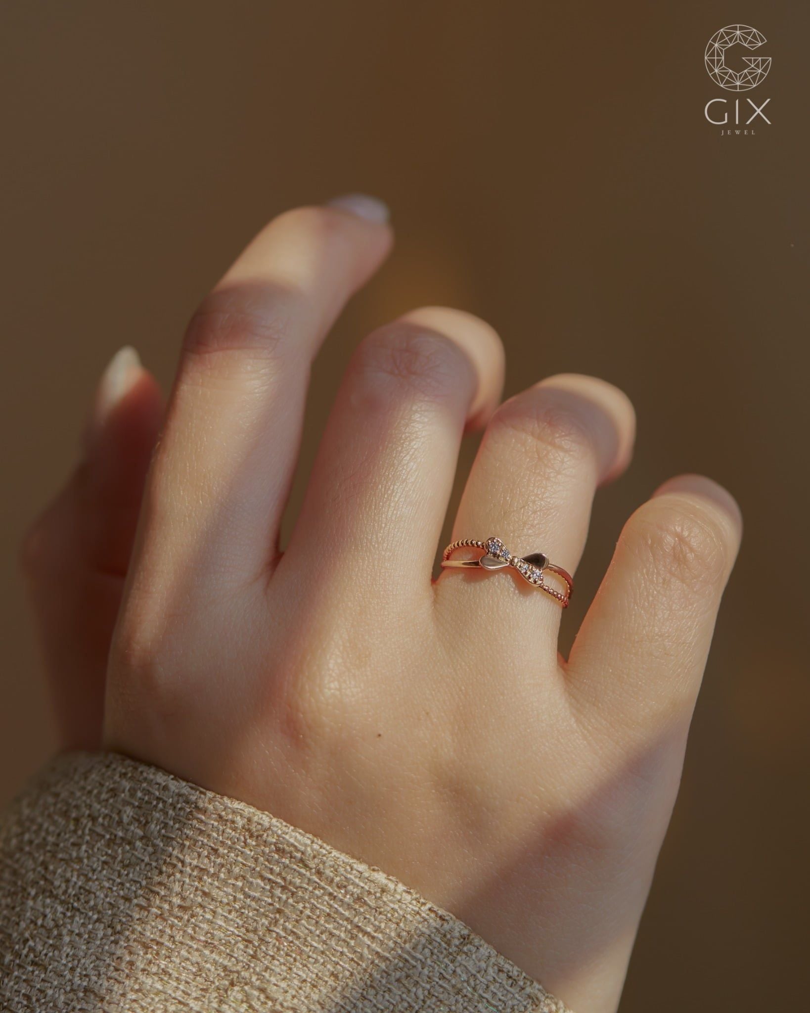  Nhẫn nơ cho nữ bạc & vàng 14k đẹp đính đá | Gix Jewel 