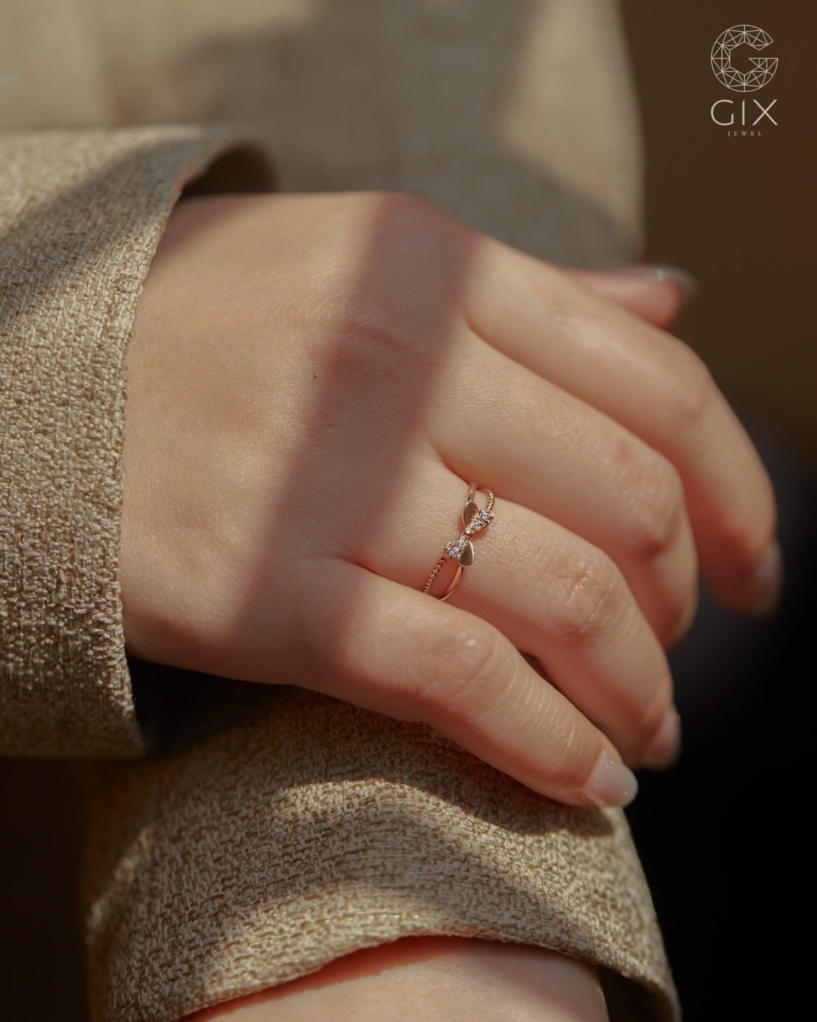  Nhẫn nơ cho nữ bạc & vàng 14k đẹp đính đá | Gix Jewel 