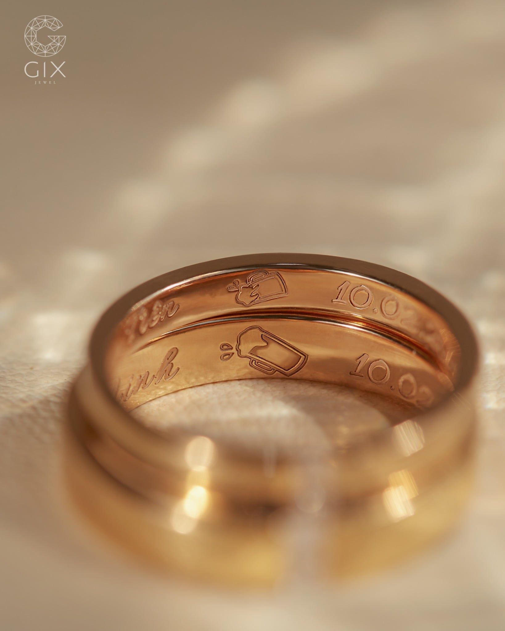  Nhẫn cưới vàng 14k thiết kế riêng - GCR25050181 | Gix Jewel 