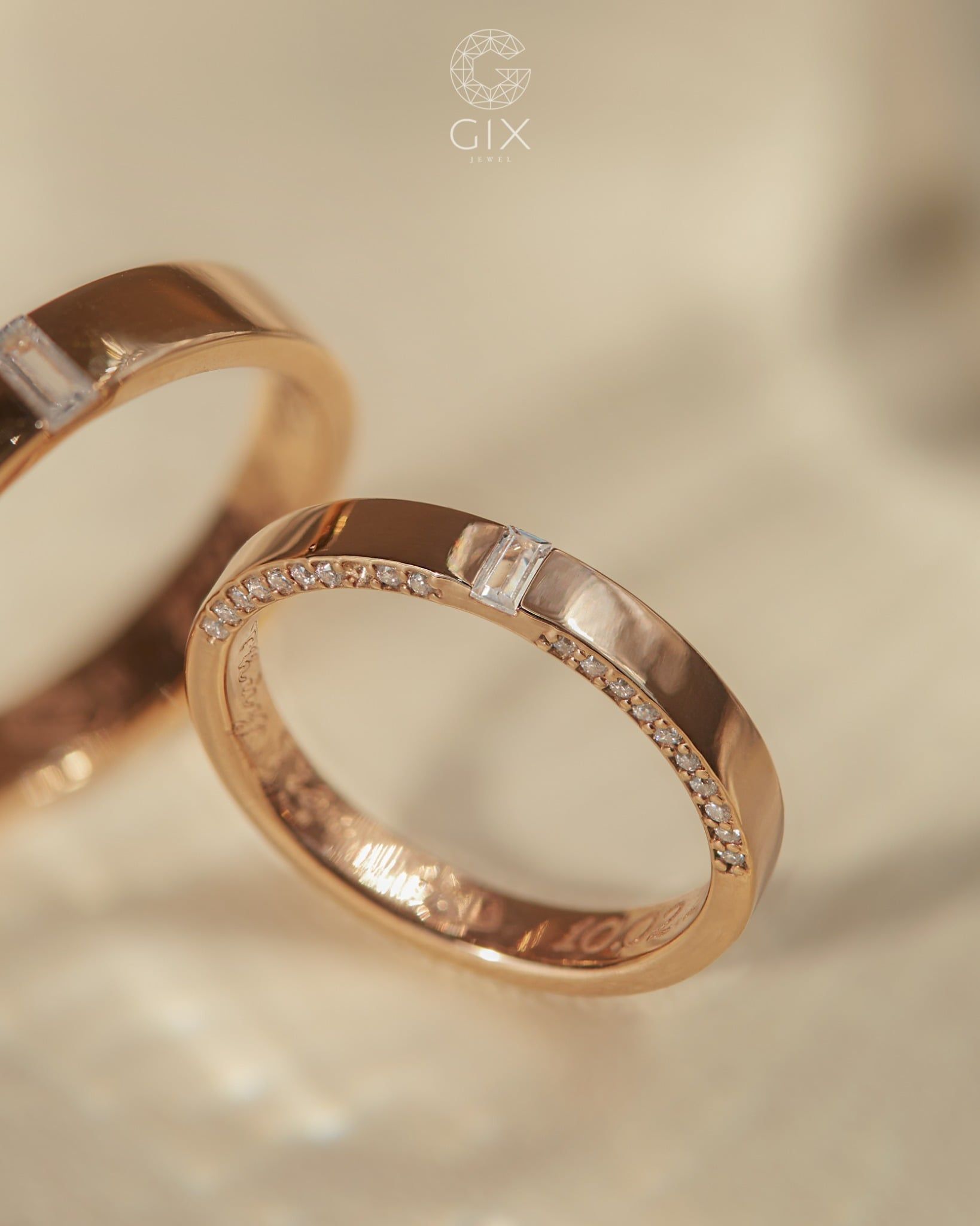  Nhẫn cưới vàng 18k thiết kế riêng - GCR25050181 | Gix Jewel 