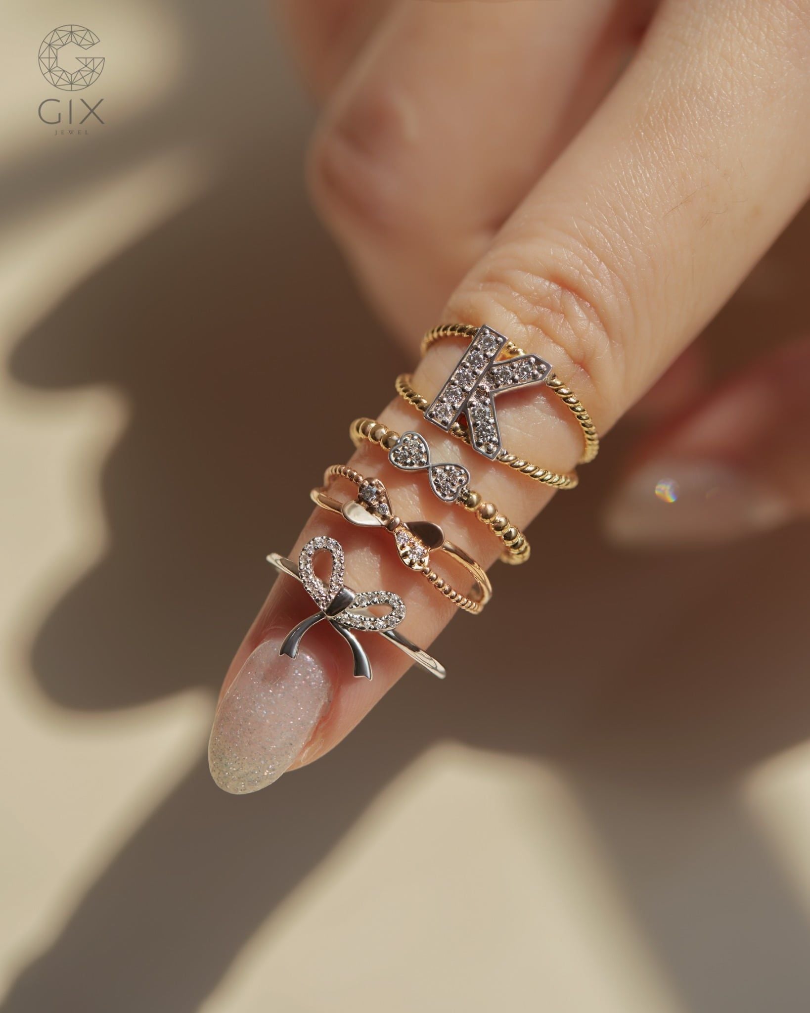  Nhẫn vàng nữ đẹp hình chiếc nơ xinh | Gix Jewel 