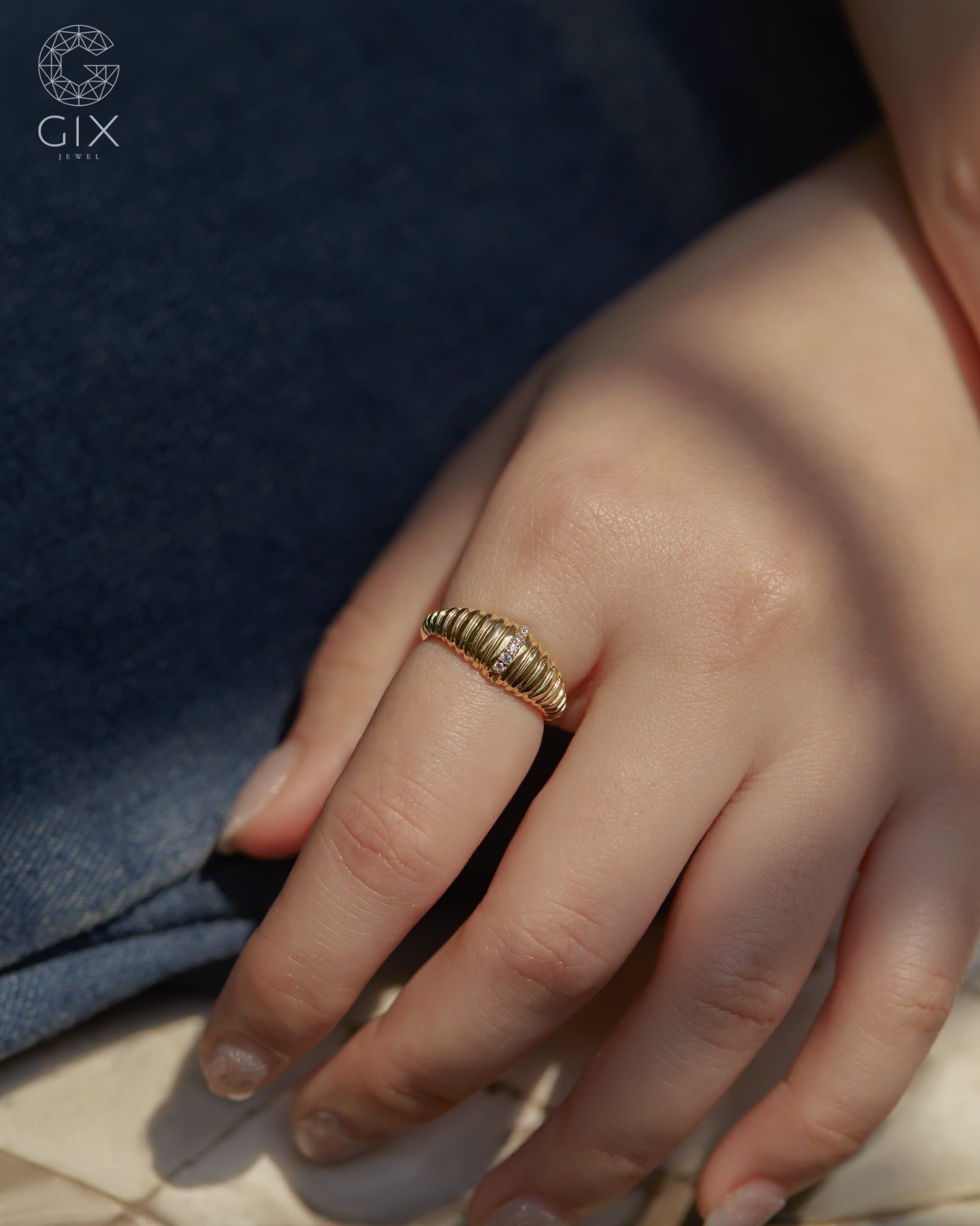  Nhẫn vàng nữ 10k, 14k, 18k Croissant sang trọng | Gix Jewel 