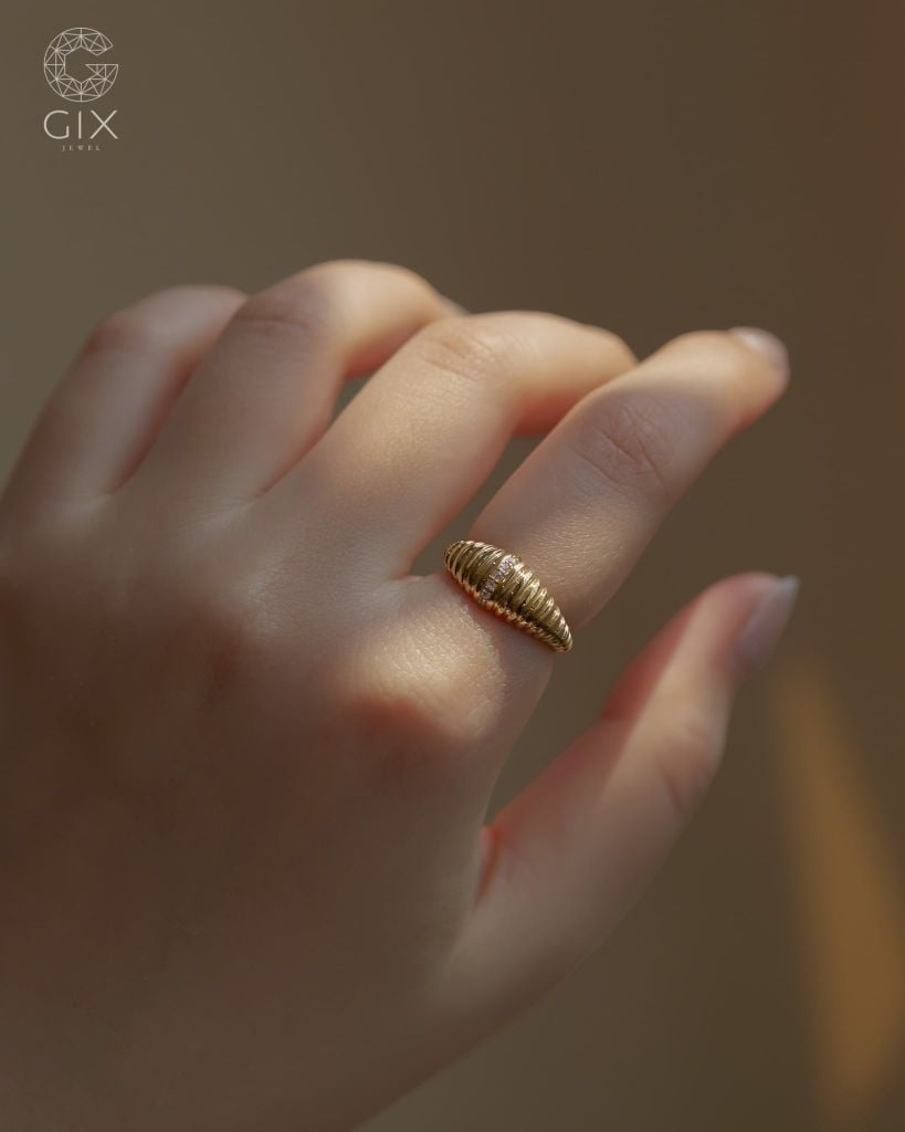  Nhẫn vàng nữ 10k, 14k, 18k Croissant sang trọng | Gix Jewel 