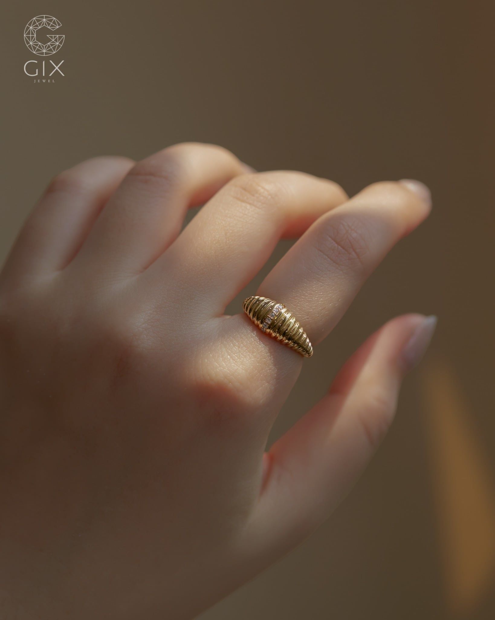  Nhẫn vàng nữ 10k, 14k, 18k Croissant sang trọng | Gix Jewel 