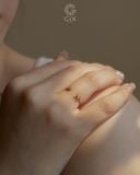  Nhẫn vàng nữ đơn giản hình chữ cái đai hở đính đá | Gix Jewel 