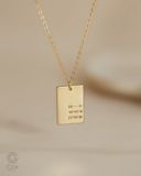  Dây chuyền đôi vàng 18k khắc tên theo yêu cầu sợi chữ cong hình chữ nhật Gix 