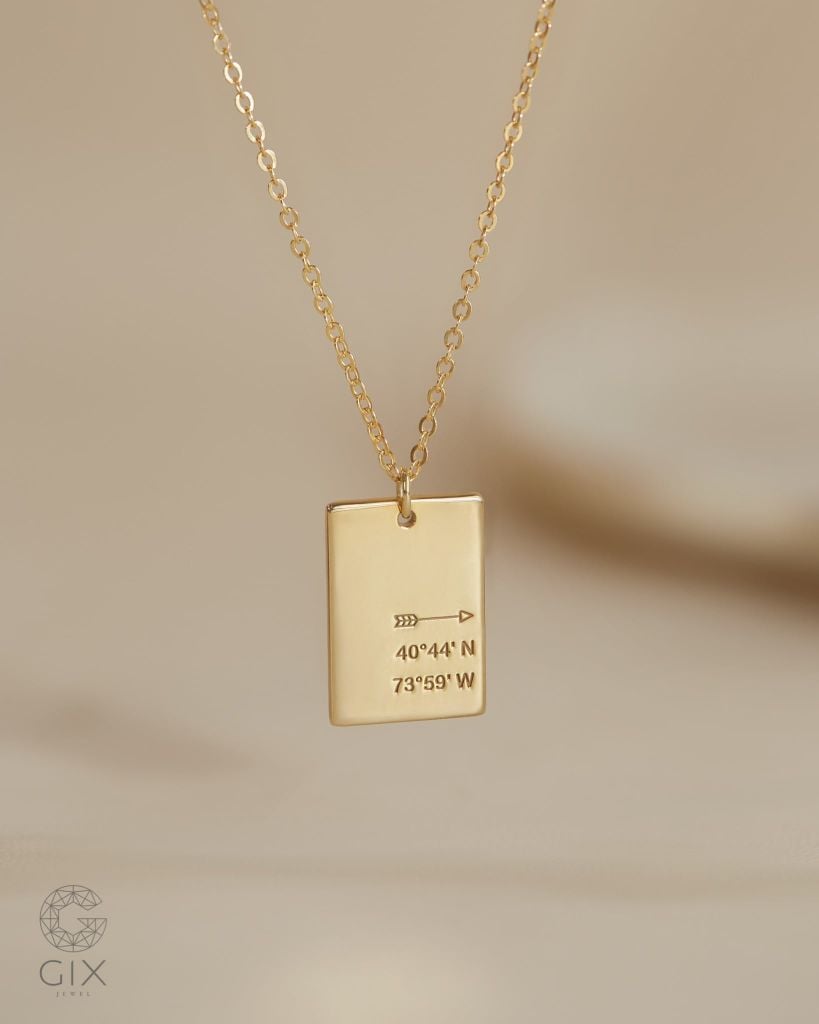  Dây chuyền khắc tên theo yêu cầu vàng tây sợi mảnh đẹp | Gix Jewel 