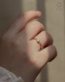  Nhẫn cầu hôn nữ vàng tây đẹp đính kim cương Moissanite Pear | Gixjewel 
