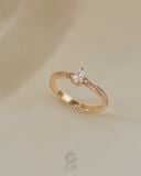  Nhẫn cầu hôn nữ vàng tây đẹp đính kim cương Moissanite Pear | Gixjewel 
