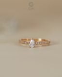  Nhẫn cầu hôn nữ vàng tây đẹp đính kim cương Moissanite Pear | Gixjewel 