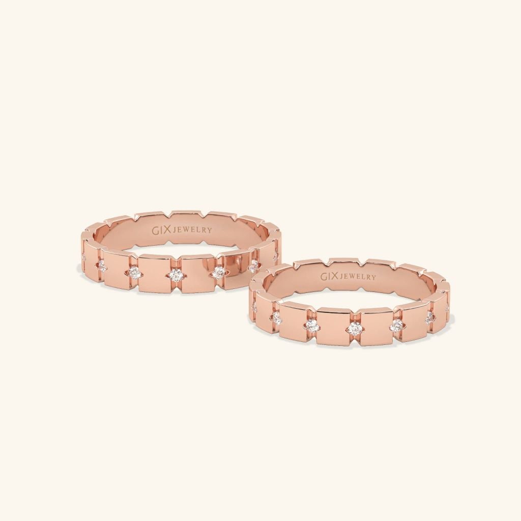 Nhẫn cưới vàng 18k thiết kế riêng - GCR25050286 | Gix Jewel