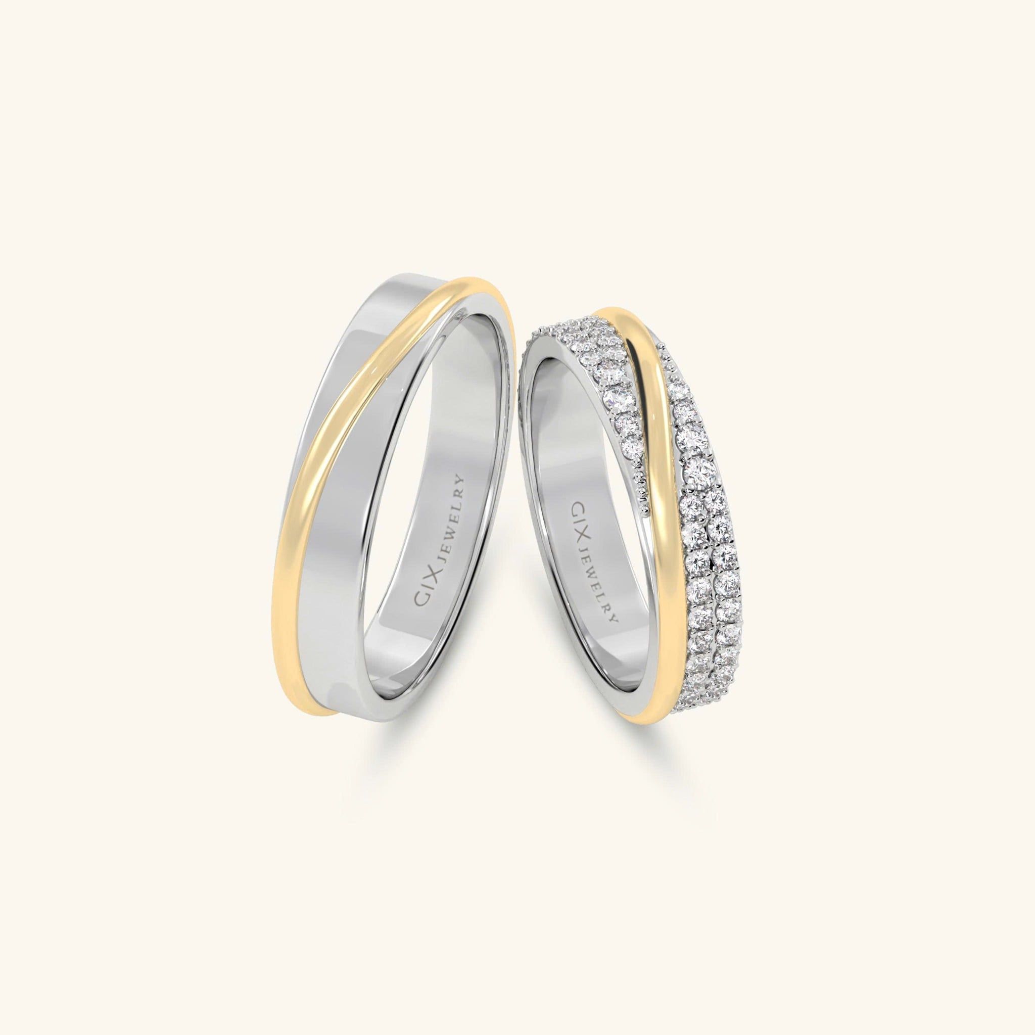  Nhẫn cưới vàng 10k thiết kế riêng - GCR25050234 | Gix Jewel 