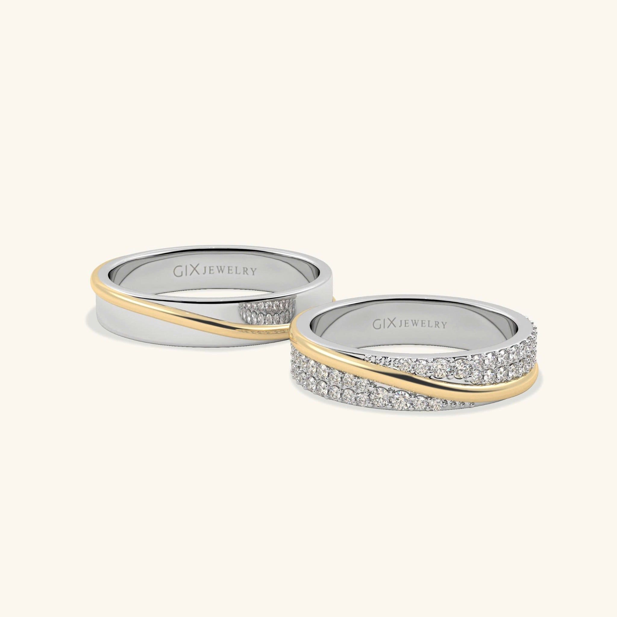  Nhẫn cưới vàng 10k thiết kế riêng - GCR25050234 | Gix Jewel 