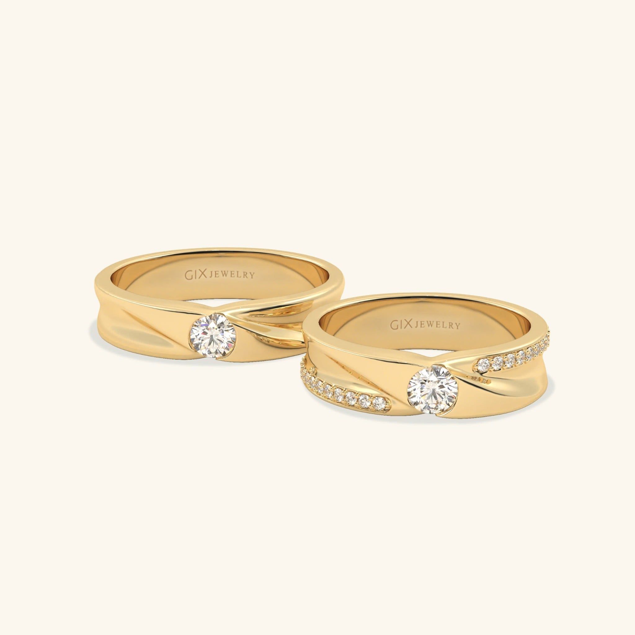  Nhẫn cưới vàng 14k thiết kế riêng - GCR25050247 | Gix Jewel 