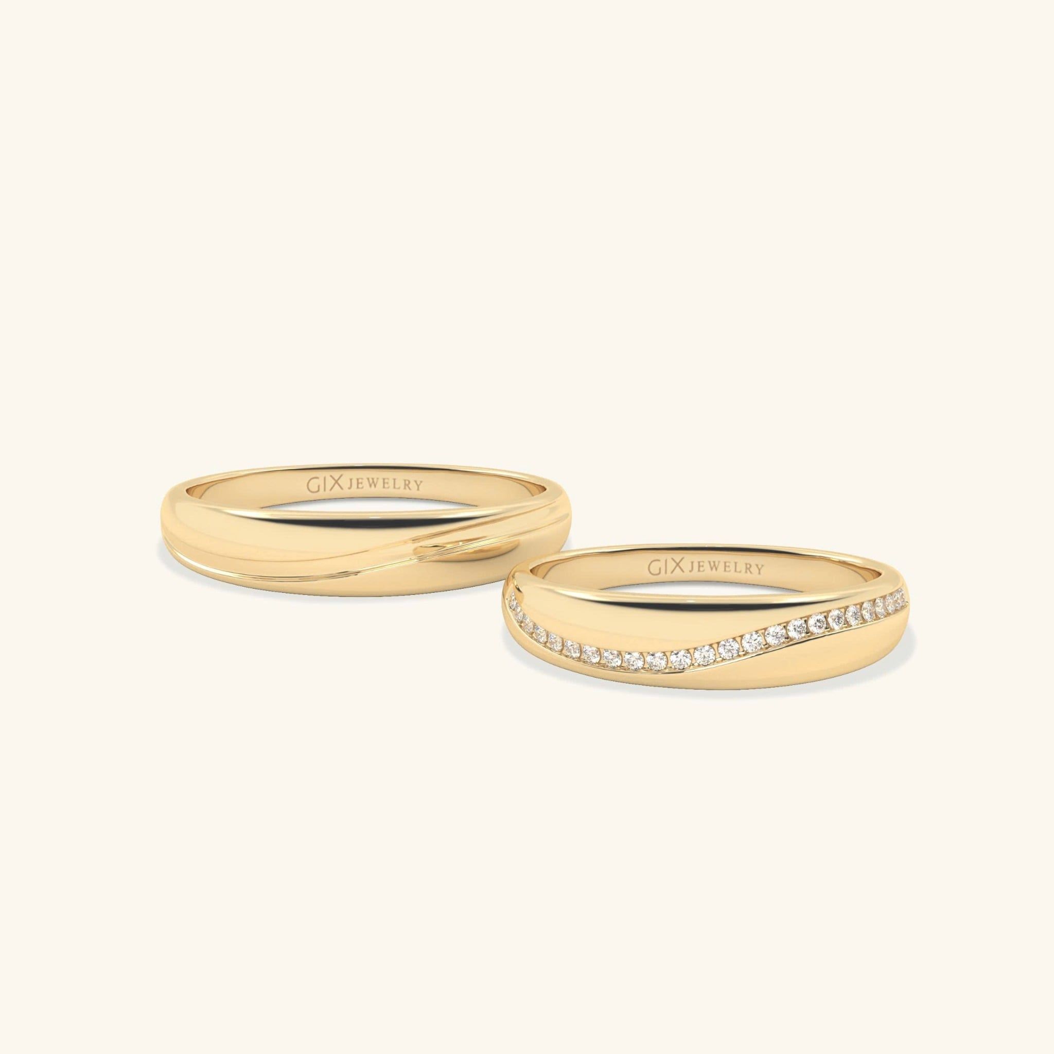  Nhẫn cưới vàng 10k thiết kế riêng - GCR25050179 | Gix Jewel 