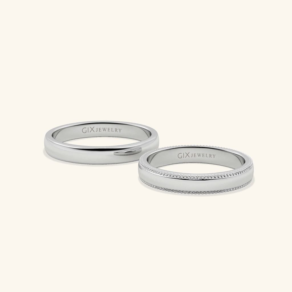 Nhẫn đôi bạc thiết kế riêng - GCR25050301 | Gix Jewel