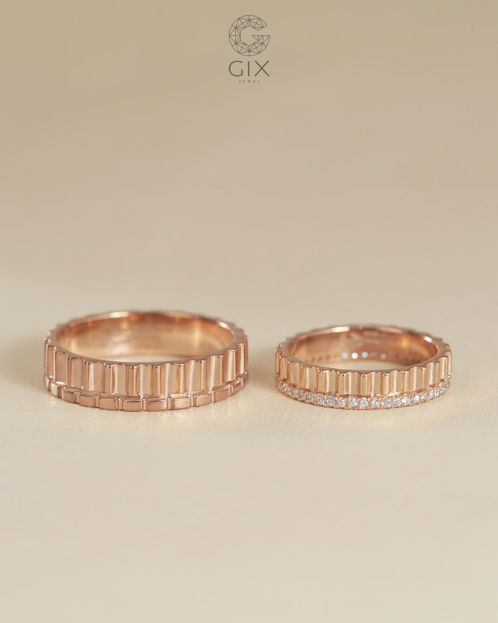  Nhẫn cưới vàng 18k thiết kế riêng - GCR25050013 | Gix Jewel 