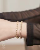  [CÓ SẴN] Lắc tay tennis ổ đá 2.5 li chấu bao vàng 14k - 17cm 