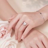  [CÓ SẴN] Nhẫn cầu hôn mois trái tim vàng trắng 18k - ni 13 