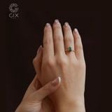  Nhẫn nữ vàng đính đá marquise xanh - GNN25050181 | Gix Jewel 