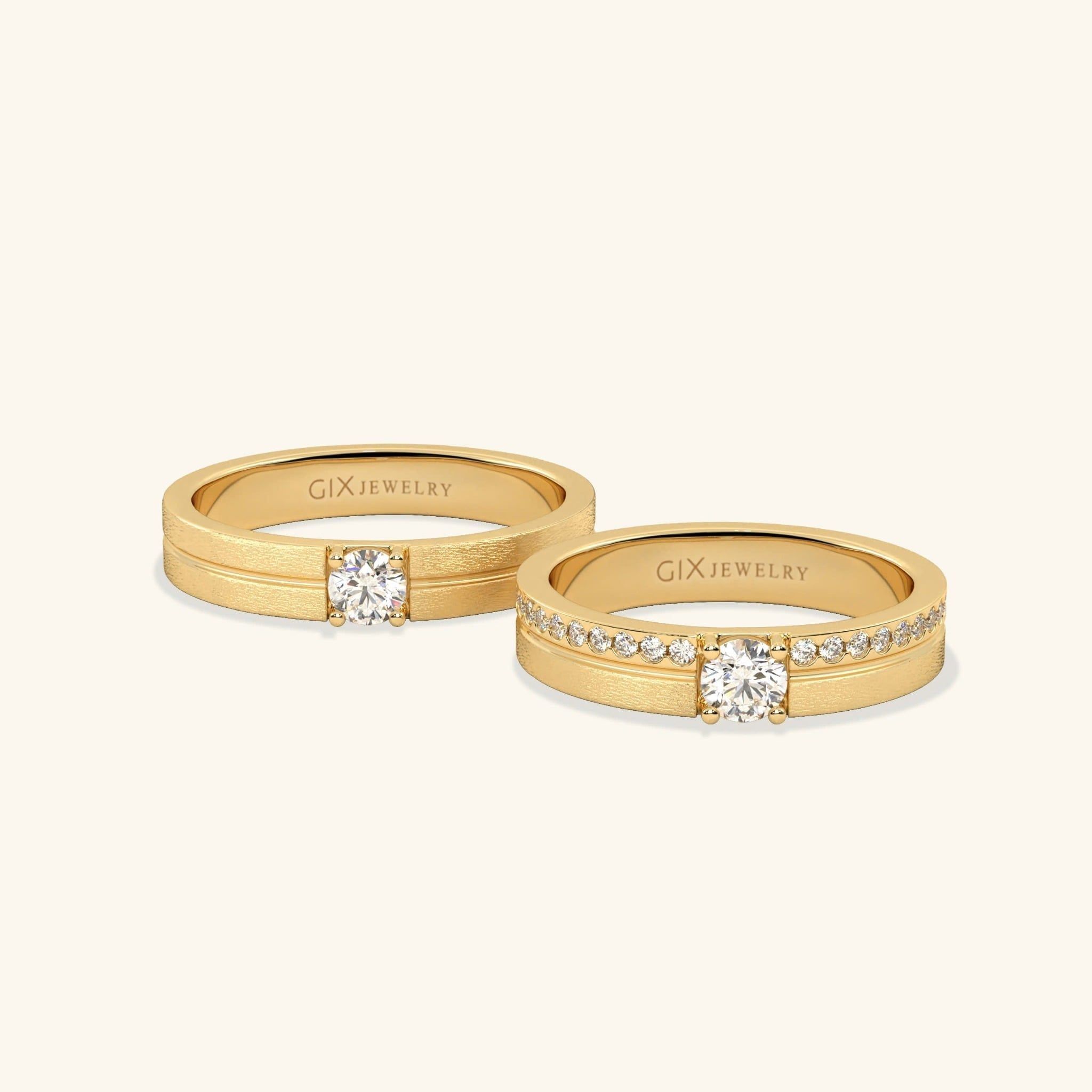  Nhẫn cưới vàng thiết kế đính đá cao cấp - GCR25050252 | Gix Jewel 