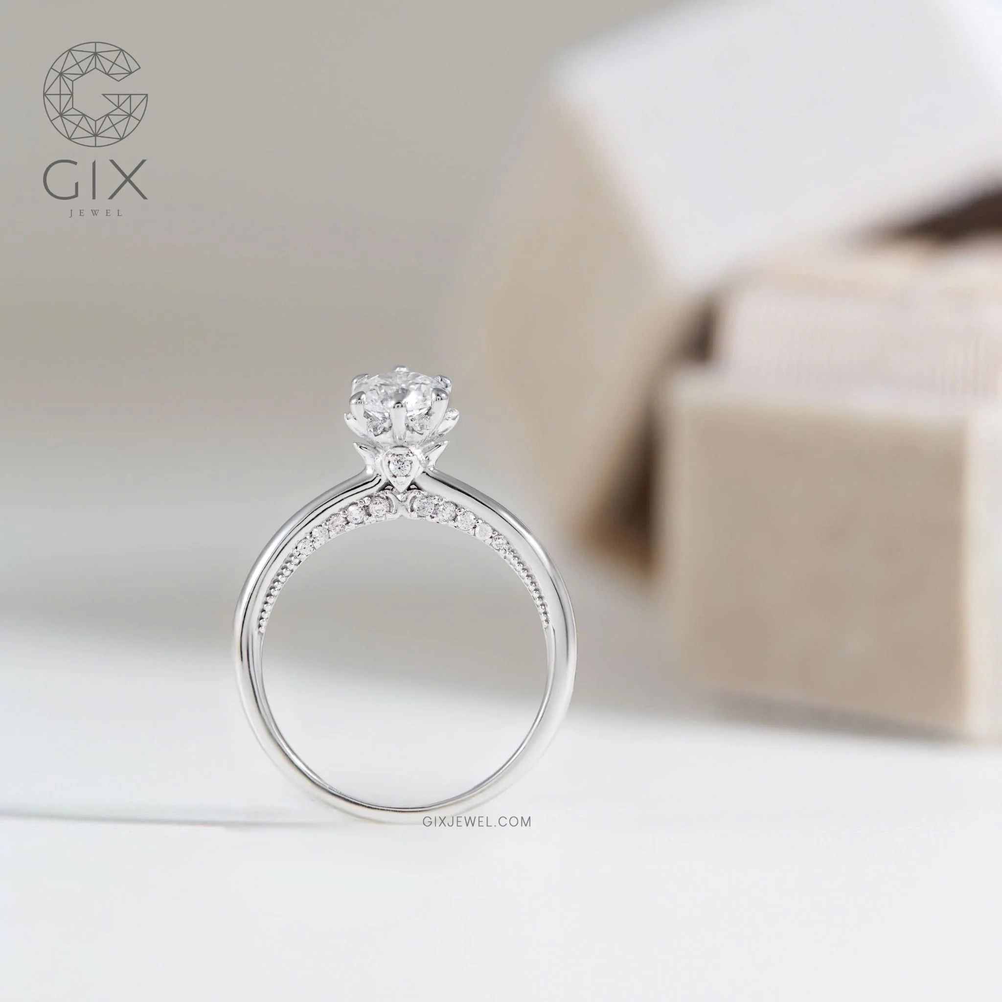  [CÓ SẴN] Nhẫn cầu hôn vàng trắng 14k - ni 11 